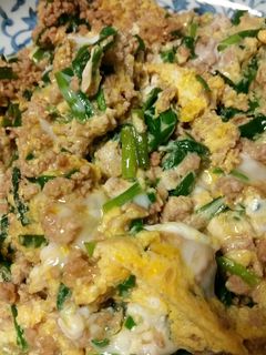 にらと豚挽き肉の卵とじ-レシピのメイン写真