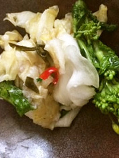 獣医師ますみ麹道キャベツ菜の花のつけもの-レシピのメイン写真