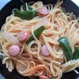 鍋で、ワンポットパスタ(ナポリタン)