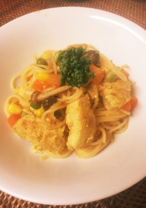 簡単◎タンドリーチキンdeリメイクパスタ-レシピのメイン写真
