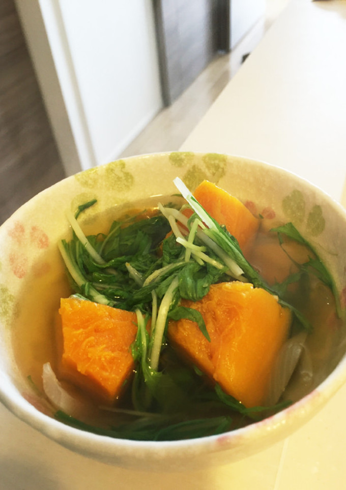 カボチャと水菜とタマネギのスープ-レシピのメイン写真