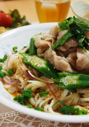 カリカリ豚バラの薬味さっぱり冷やしうどん-レシピのメイン写真