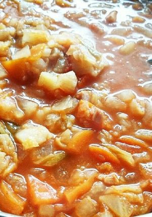 冷蔵庫の野菜いっぱいスープ♪ポイントは…-レシピのメイン写真