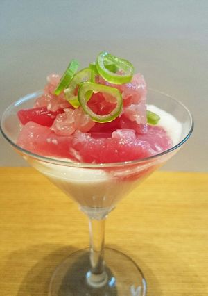 まぐろのやまかけを盛り付け-レシピのメイン写真