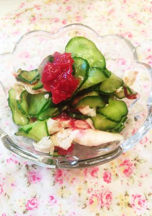 鶏ささみとキュウリのサッパリ梅和え-レシピのメイン写真