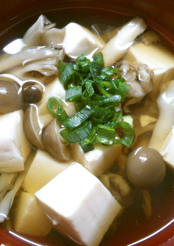 簡単　早い！　豆腐と　きのこの　すまし汁-レシピのメイン写真