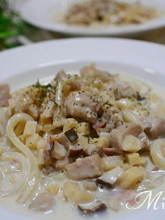 椎茸タケノコのクリームうどん-レシピのメイン写真
