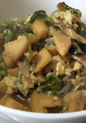 タケノコを使った春の洋風蕎麦-レシピのメイン写真