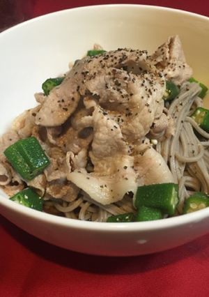 豚肉の温しゃぶとオクラのヘルシー蕎麦-レシピのメイン写真