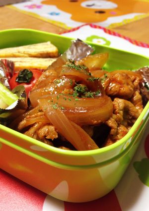 簡単弁当！ポークチャップ風-レシピのメイン写真