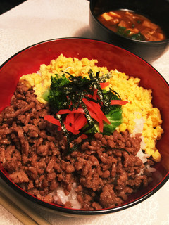 ★三色丼そぼろ★安くて簡単すぐできちゃう-レシピのメイン写真