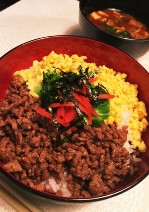 ★三色丼そぼろ★安くて簡単すぐできちゃう-レシピのメイン写真