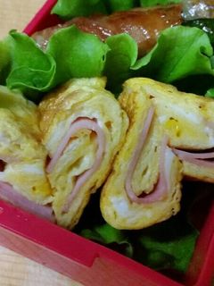 簡単お弁当☆ハート卵焼き☆可愛いよ☆-レシピのメイン写真