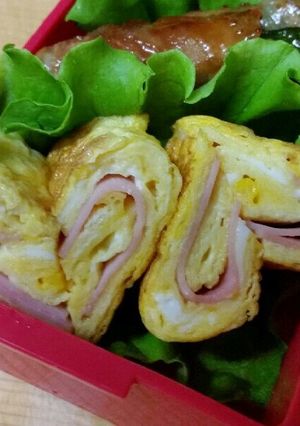 簡単お弁当☆ハート卵焼き☆可愛いよ☆-レシピのメイン写真