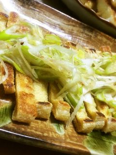 即席おつまみ*山盛りネギのカリカリ油揚げ-レシピのメイン写真