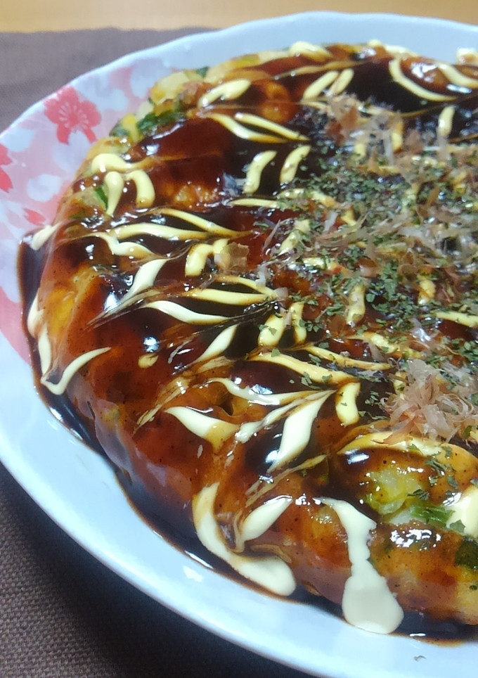 超簡単　うどんねぎ玉子でお好み焼き風-レシピのメイン写真