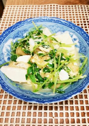 じゅわ～っと美味しい豆腐と豆苗卵とじ-レシピのメイン写真