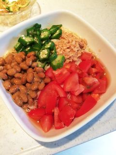 納豆トマトそうめん-レシピのメイン写真