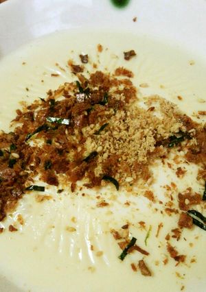 とろ～り豆腐と鰹ふりかけレンジ豆乳スープ-レシピのメイン写真