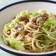 キャベツとカリカリひき肉のスパゲッティ
