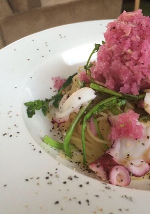 春色大根おろし、タコとセリのパスタ-レシピのメイン写真