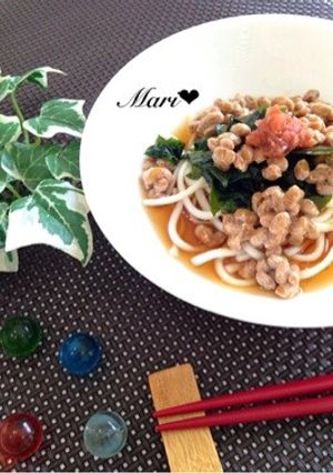 簡単！さっぱり♡梅わかめ納豆うどん-レシピのメイン写真