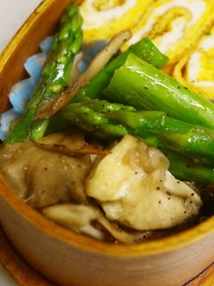 お弁当に☆アスパラと舞茸のバターソテー♪-レシピのメイン写真