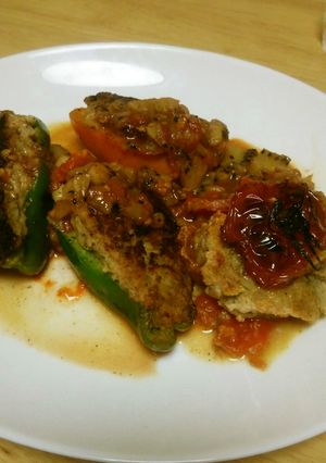 いろいろ野菜の肉詰めキウイソース-レシピのメイン写真