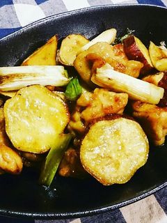 鶏肉とさつまいもとねぎの甘辛炒め-レシピのメイン写真