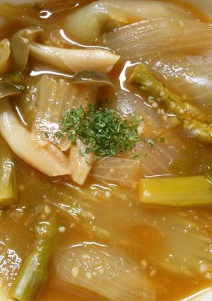 セロリ アスパラ 玉ねぎの ケチャ煮込み-レシピのメイン写真