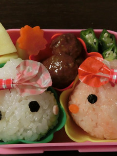 簡単リボンでほっぺちゃん弁当-レシピのメイン写真