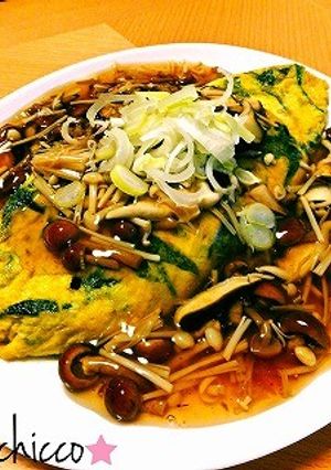 ★ほうれん草オムレツ～和風きのこあん～★-レシピのメイン写真