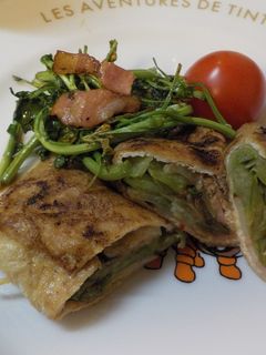 レタスの簡単ベーコン巻き&クレソン炒め-レシピのメイン写真