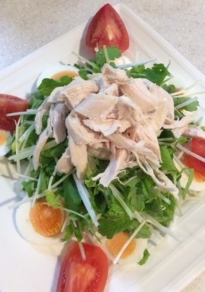 ホワイトセロリ（水菜でもOK）の棒棒鶏風-レシピのメイン写真
