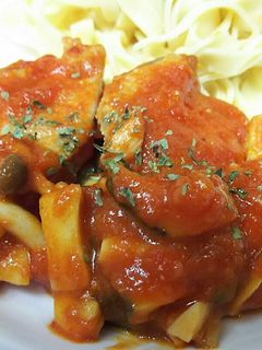 鶏肉ときのこのトマト煮~パスタ添え-レシピのメイン写真