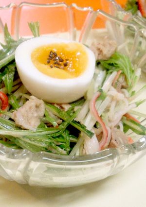 シンプル★サッパリ【水菜のツナ塩サラダ】-レシピのメイン写真