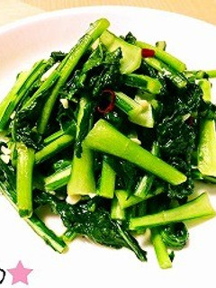 ★簡単で美味い!かぶの葉のにんにく炒め★-レシピのメイン写真