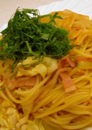 ダイエッター必見♫♬ 大葉とキムチのスパ-レシピのメイン写真