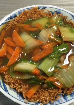 チキンラーメンであんかけ麺-レシピのメイン写真
