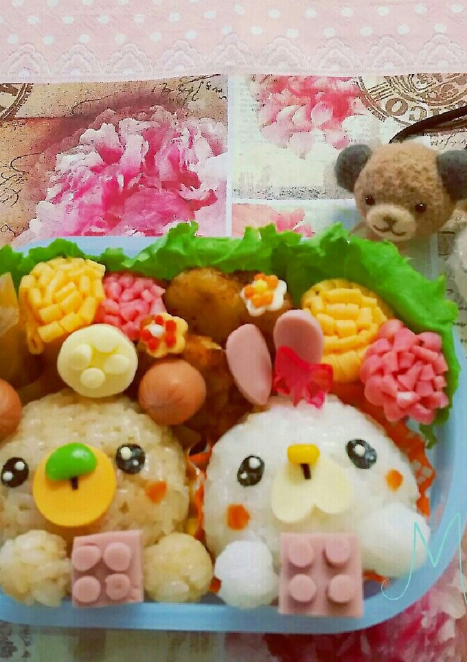 うさぎとくまのお弁当-レシピのメイン写真