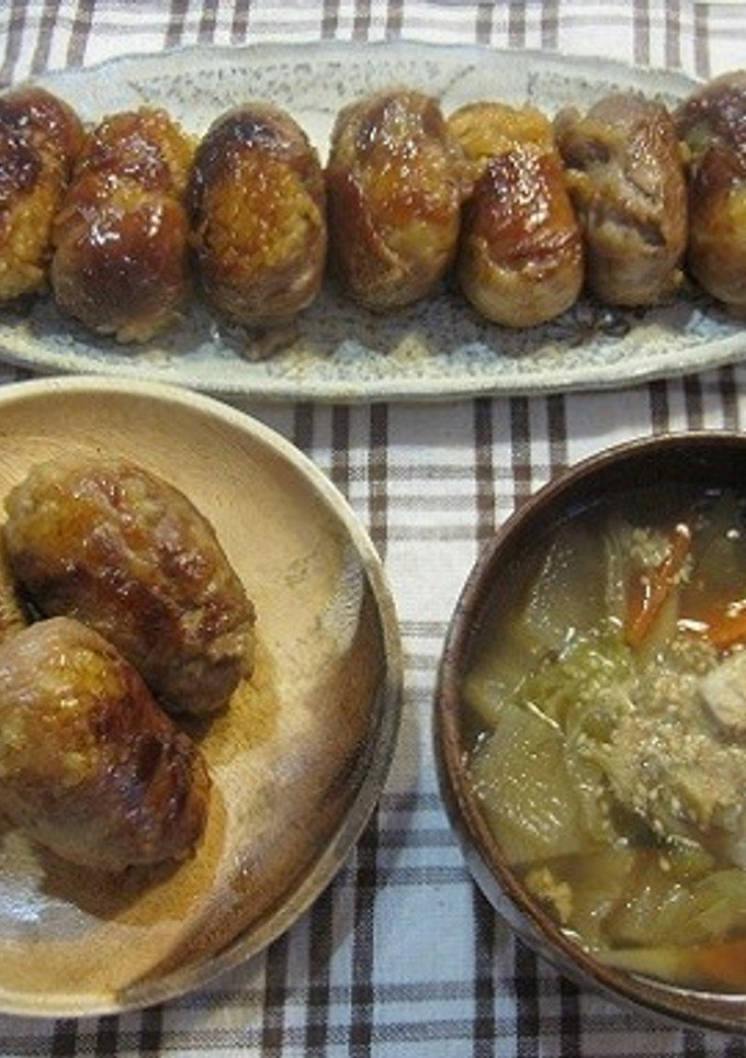 肉巻きしょうが焼きおにぎり-レシピのメイン写真