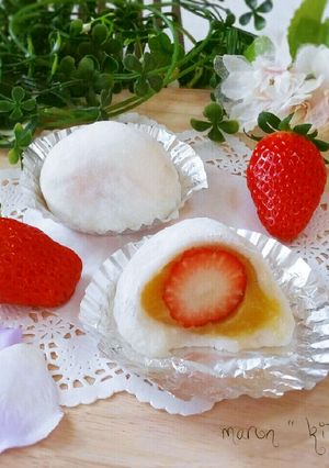 新春にマシュマロ食感♡かむろ風イチゴ大福-レシピのメイン写真