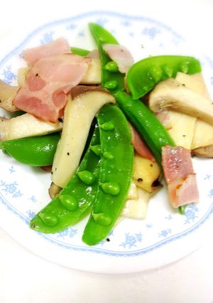 スナップえんどうとエリンギのシンプル炒め-レシピのメイン写真