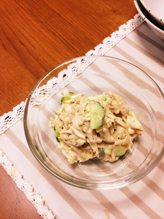 レンジで!ささみとエノキのマヨポン和え-レシピのメイン写真