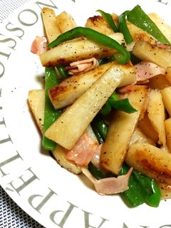 長いもとベーコンの醤油バター-レシピのメイン写真