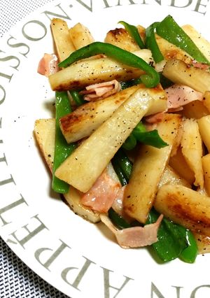 長いもとベーコンの醤油バター-レシピのメイン写真