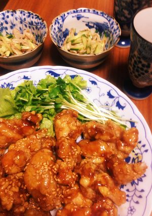 鶏もも1枚で♪甘辛チキンバーと皮キュー-レシピのメイン写真