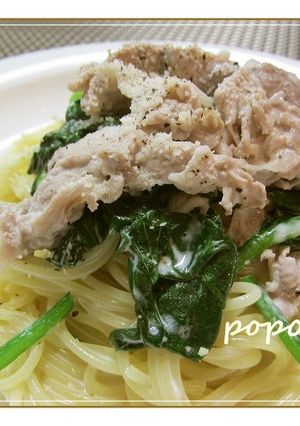 豚肉とほうれん草☆クリームスパゲッティ-レシピのメイン写真