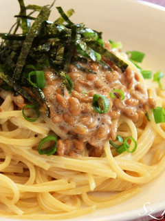 昆布茶マヨでコクうま!納豆パスタ-レシピのメイン写真