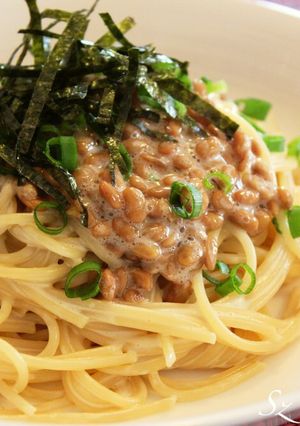 昆布茶マヨでコクうま！納豆パスタ-レシピのメイン写真